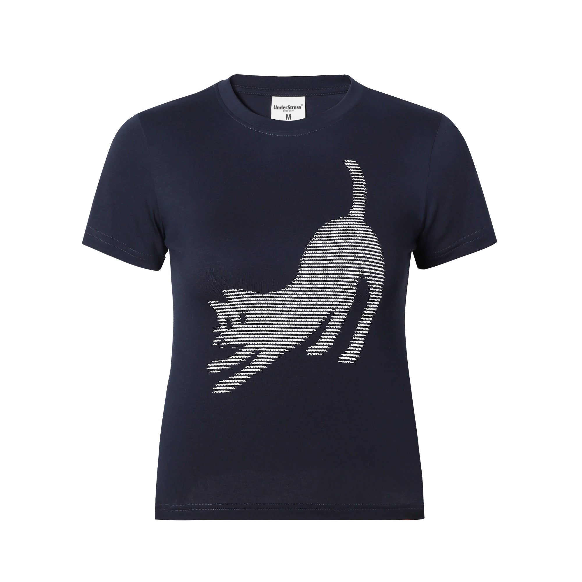 UnderStress Stretching Pixel Pussy Front Shoulder Print Tee