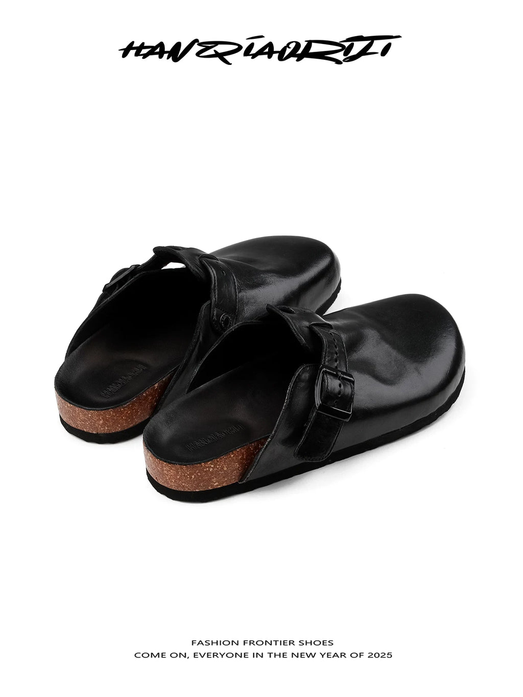 HANQIA Horse Leather Versatile Lazy Bag Head Muller Slippers