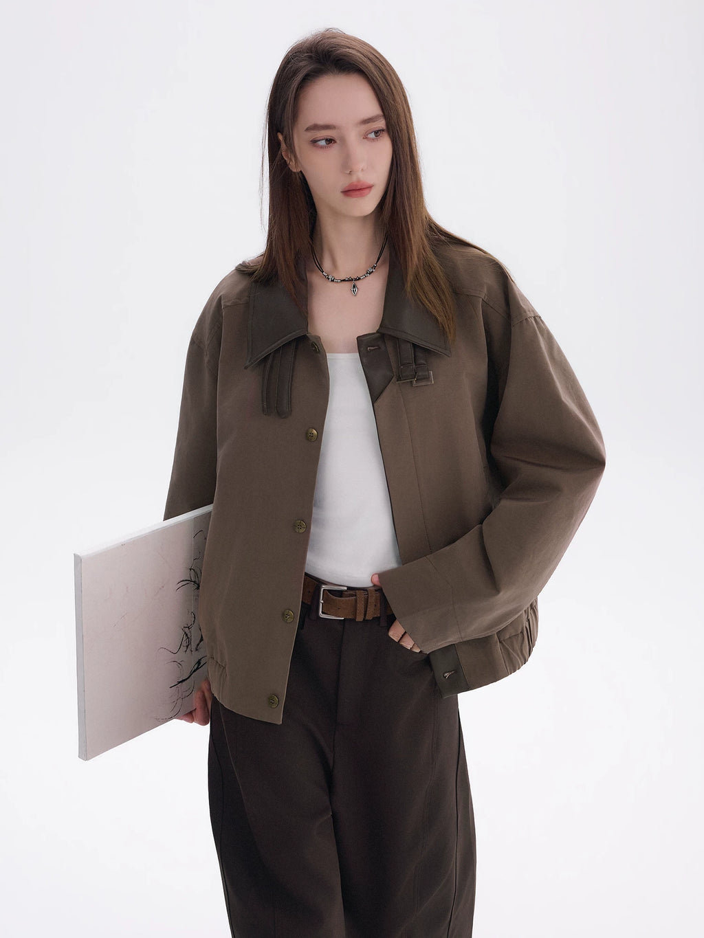 CHOR Stitched Fake Two Contrasting Long-Sleeved Shirts