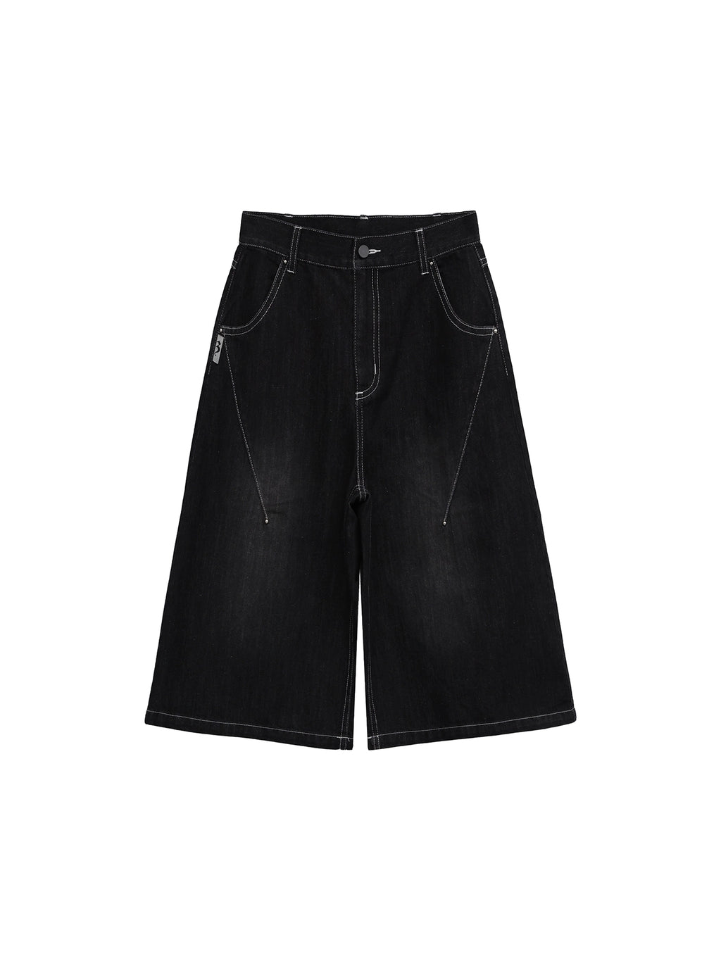 FUZZYKON Cross Stitch Seven-point Wide-leg Jeans