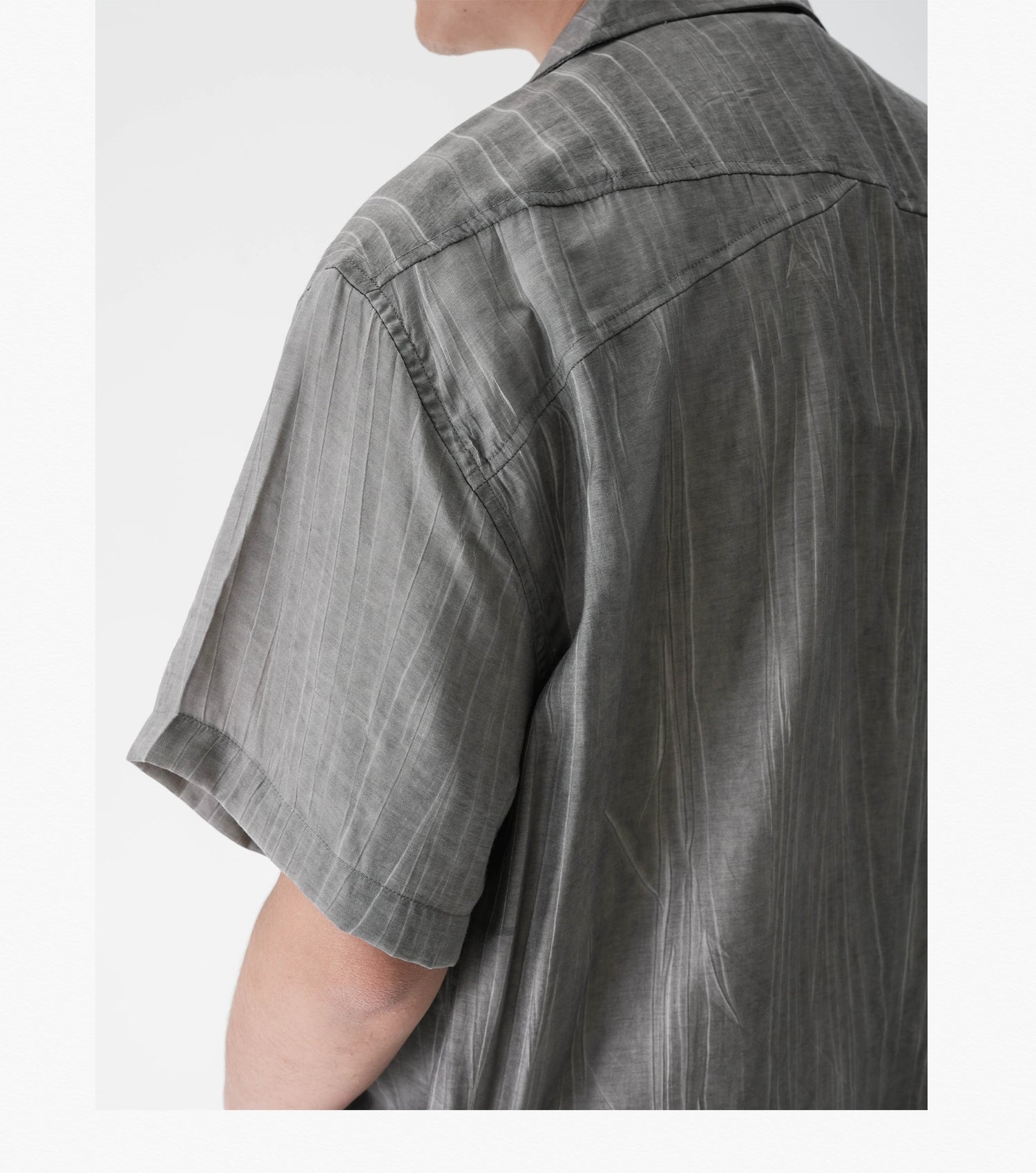 AWT Do Old Stir-fry Wash Pleated Texture Loose Shirt