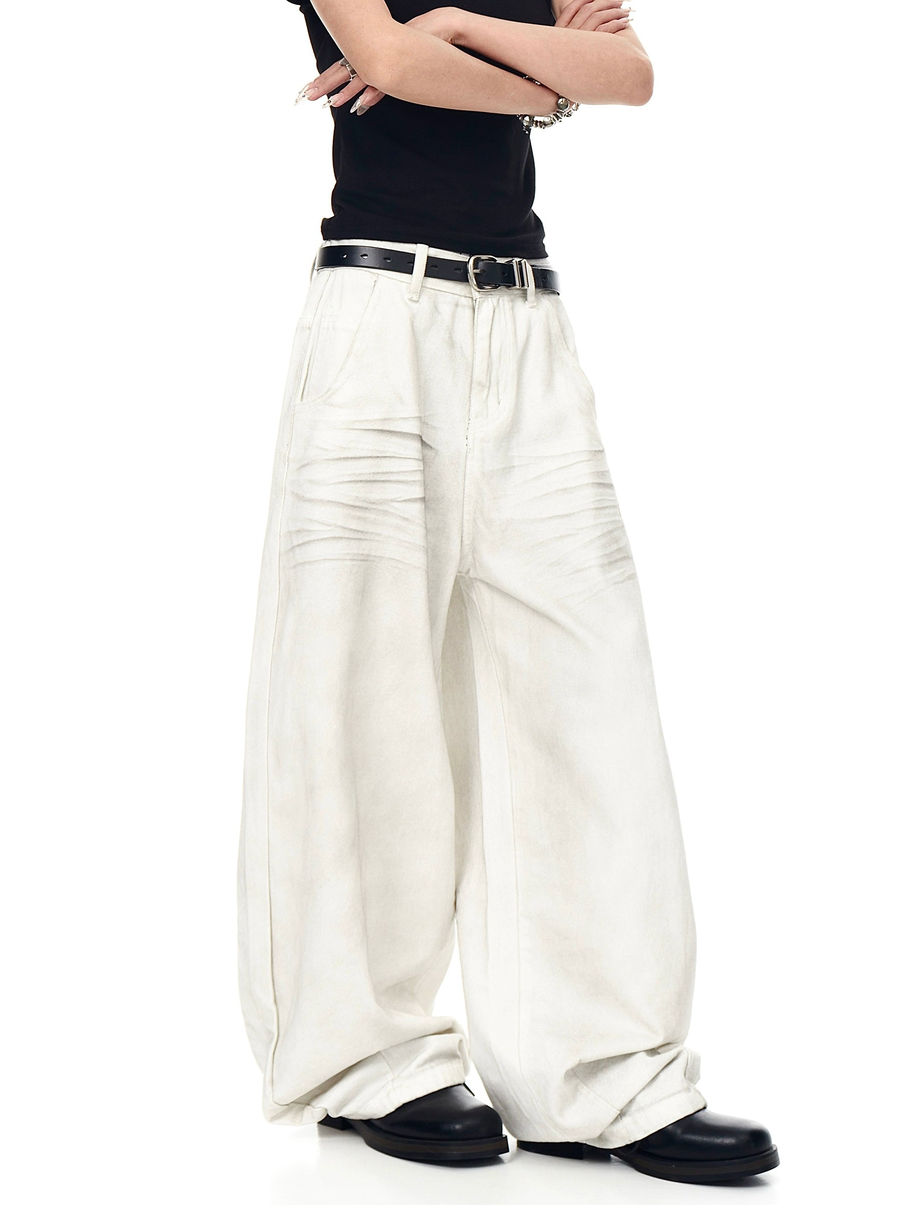 BLACKLISTS High Street Dirty Old Cat Beard Scimitar Jeans