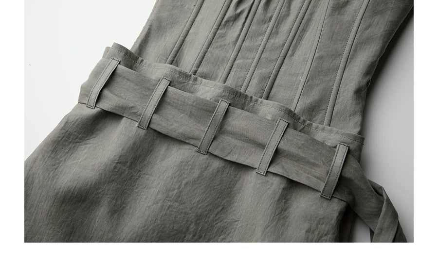 INDULGE Strap Waist Tube Top Drape Long Skirt
