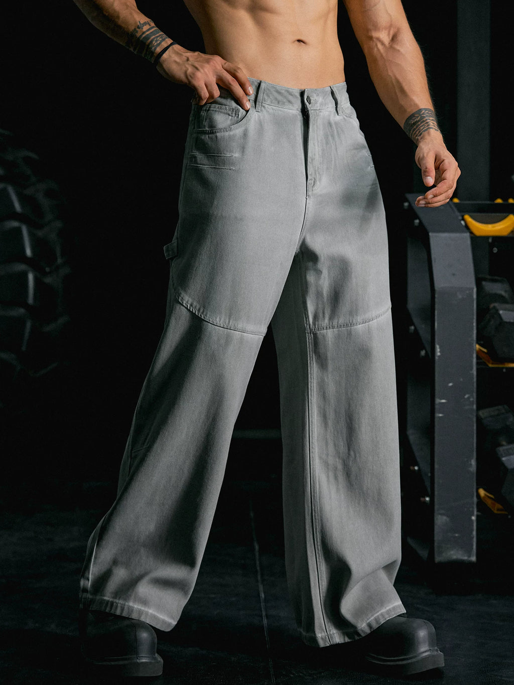 MuscleDog Loose Casual Sports Straight Wide Leg Pants