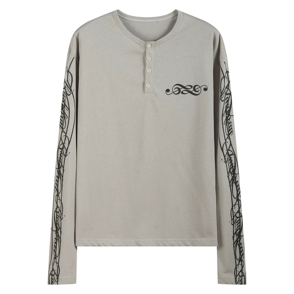 noEmosen music note flower printed long sleeve