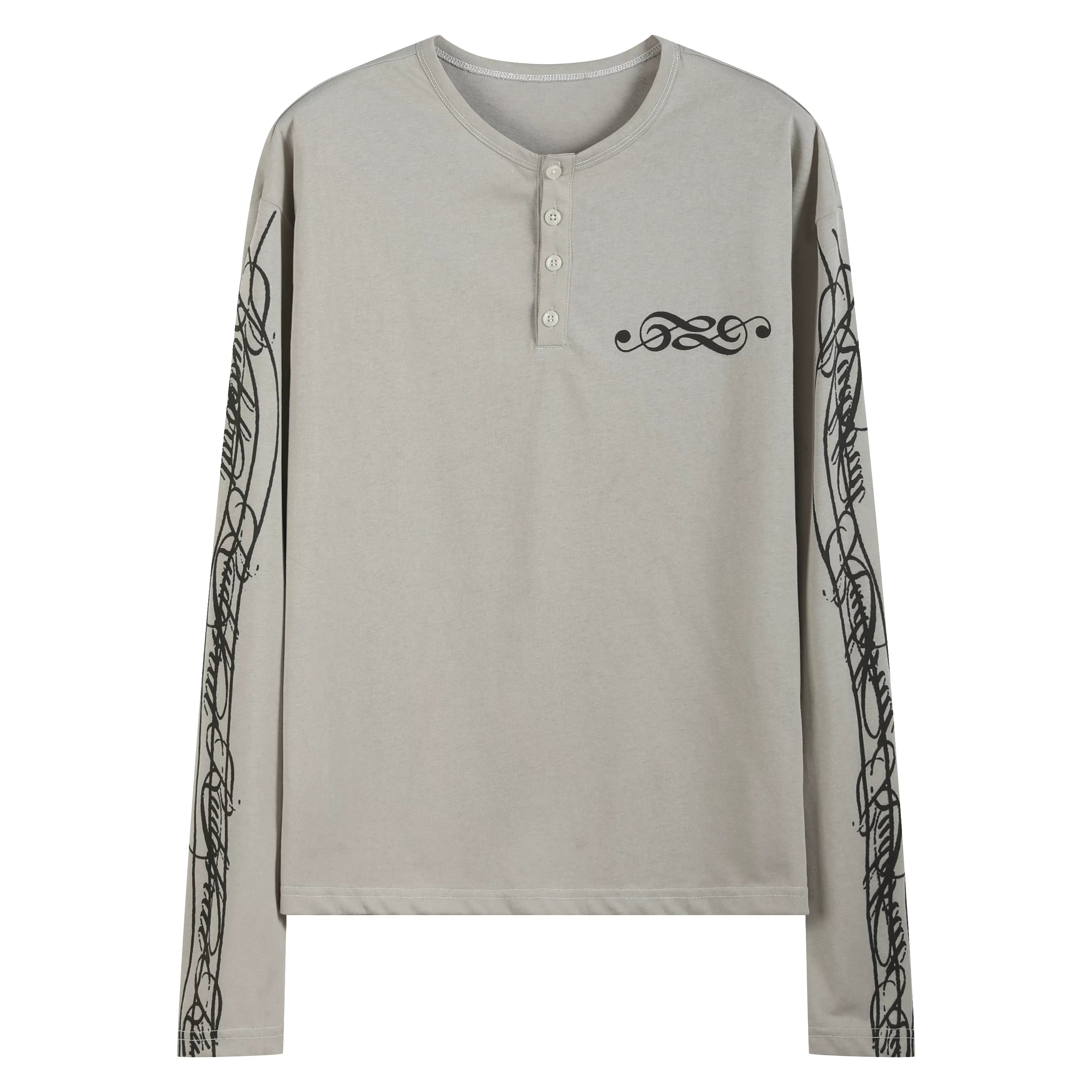 noEmosen music note flower printed long sleeve