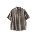 BUTTBILL 25SS Irregular bag plaid short-sleeved shirt