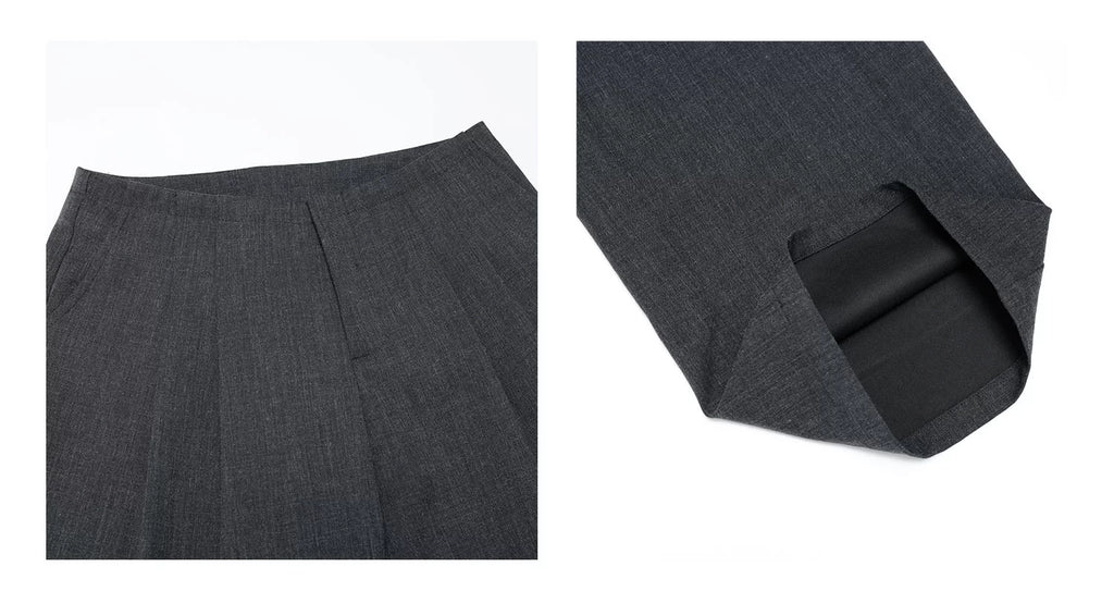 Audwyn Loose-fitting Wide-leg Pleated Floor-mopping Slacks