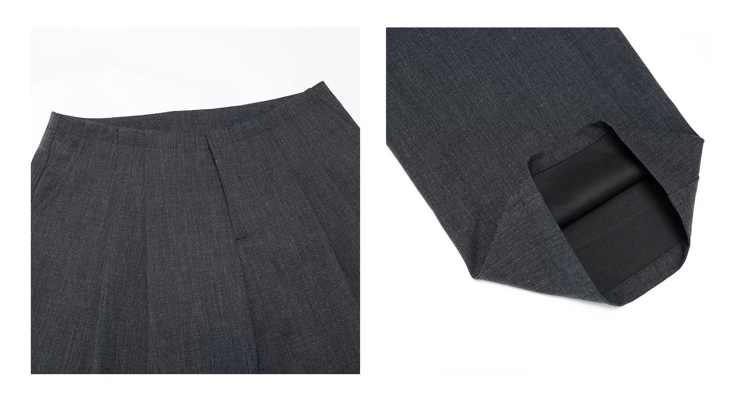 Audwyn Loose-fitting Wide-leg Pleated Floor-mopping Slacks