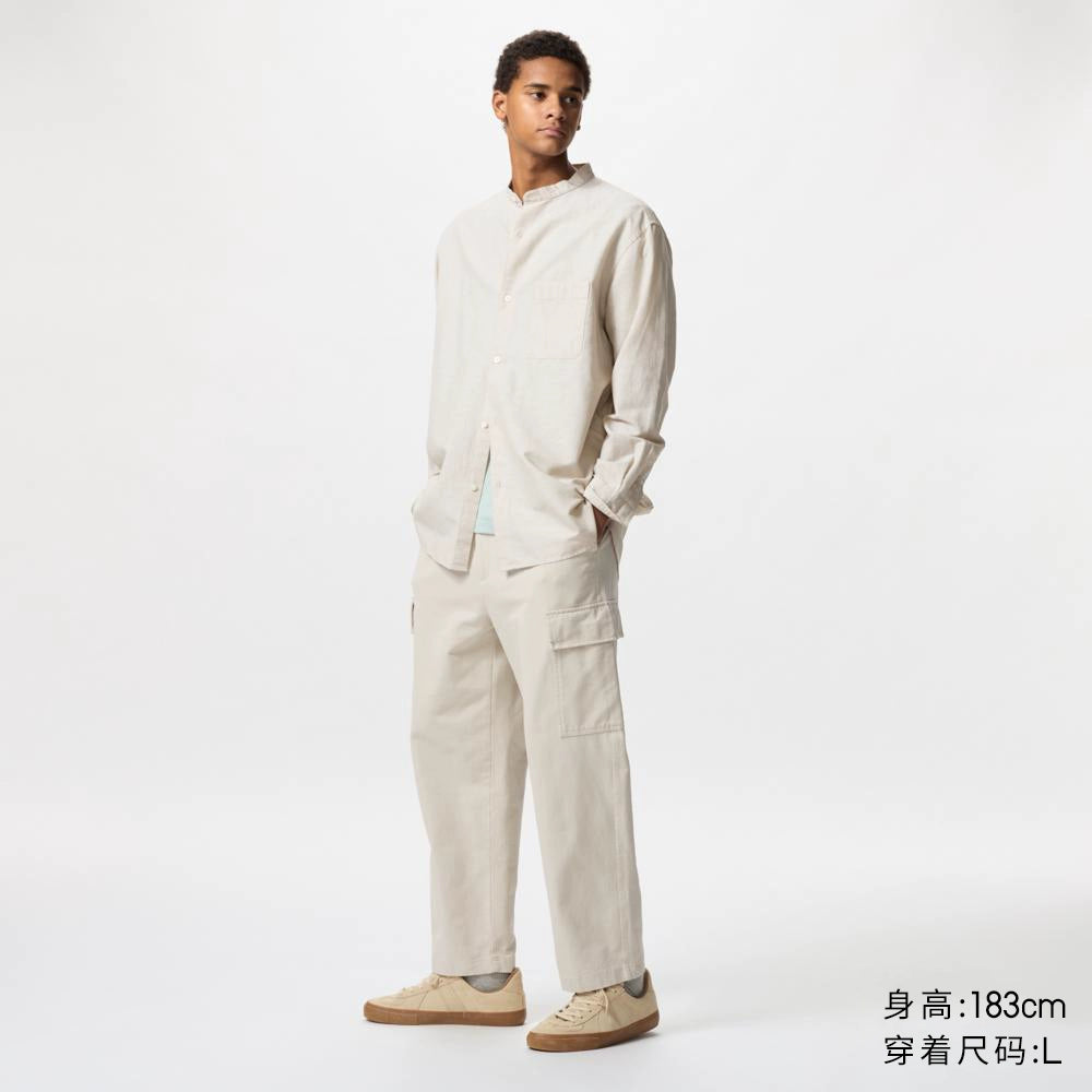 Uniqlo men's clothing and women's clothing washed loose casual tooling nine-point pants/easy casual pants 474100 473177