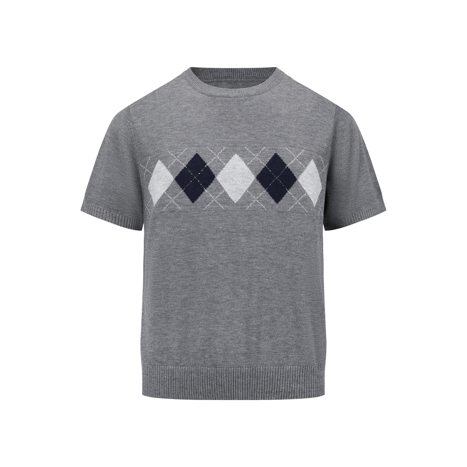 MANUSCRIPT Rhombus Breathable Front Shoulder Knitted Tee