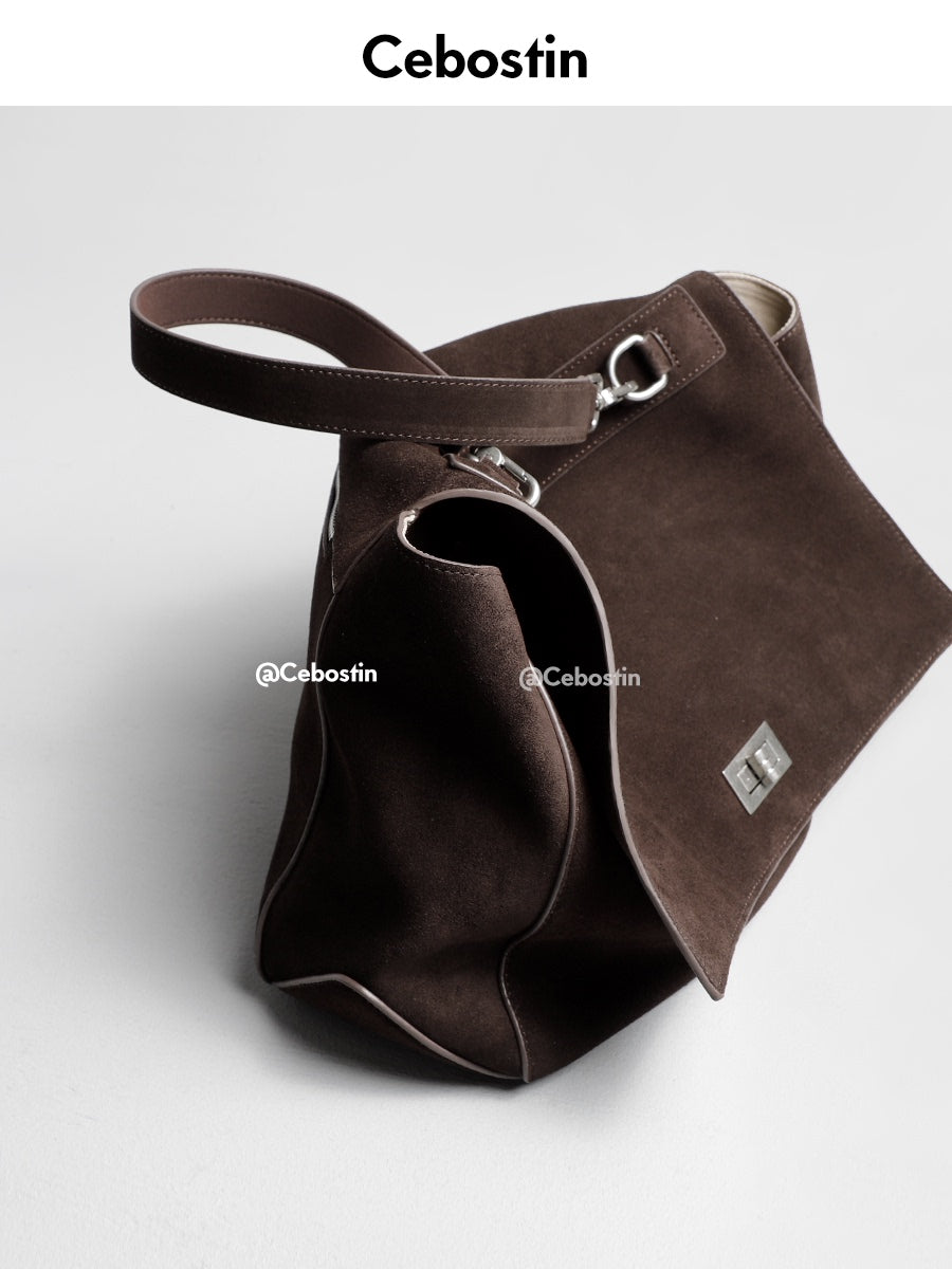 Cebostin Matte Cowhide Premium Feeling Large Capacity Armpit Bag