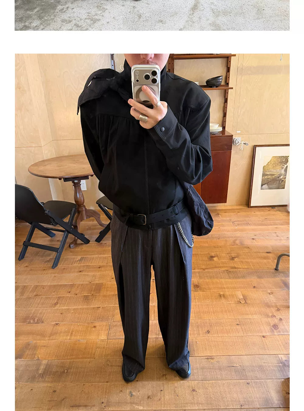 Anniehall Pinstripe Pleated Wide-leg Trousers