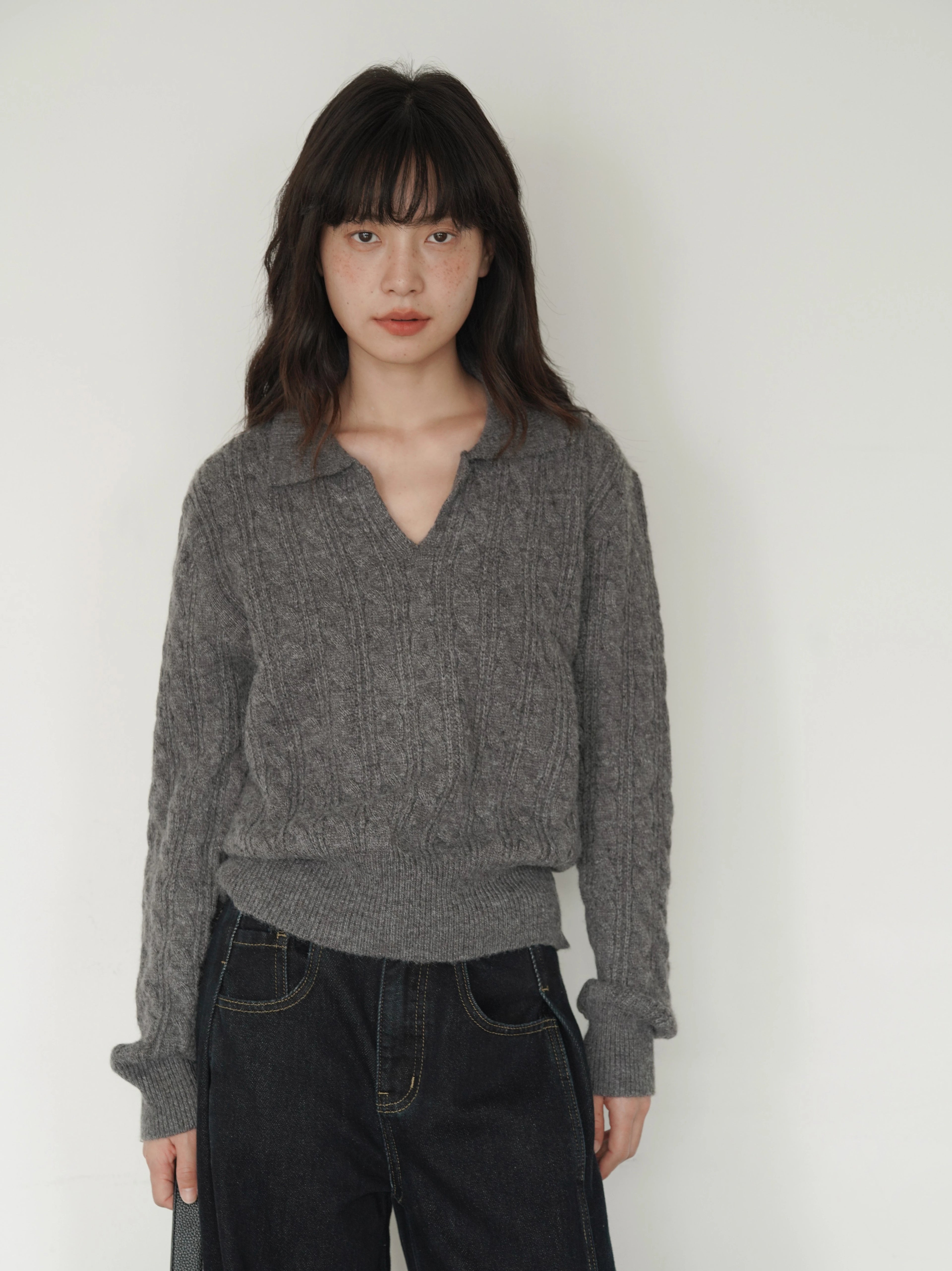 EIGHTHMONTH Vintage Polo Neck Twist Sweater