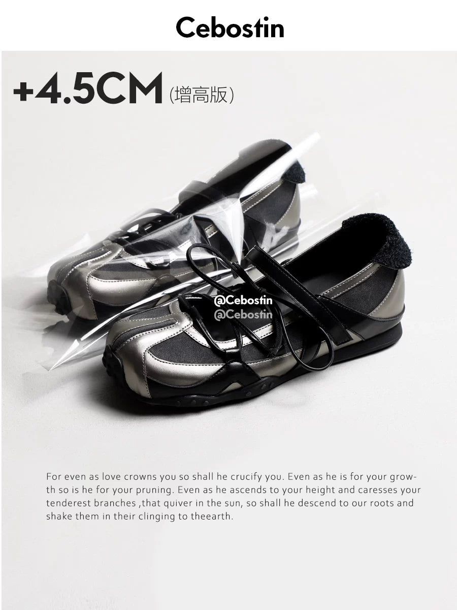 Cebostin Heightening Shallow Mouth Mary Jane Shoes