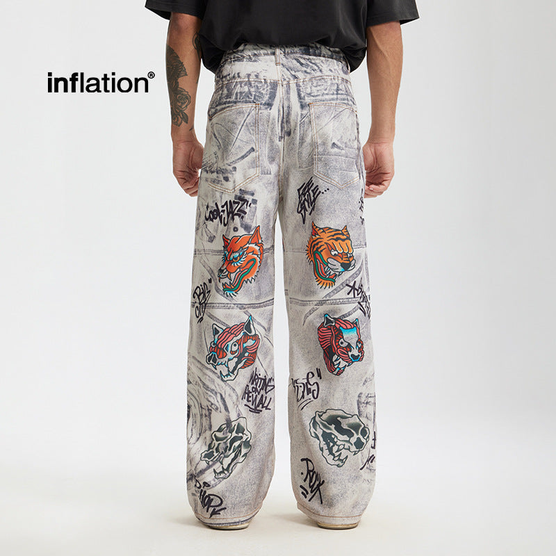 INF animal graffiti Jeans