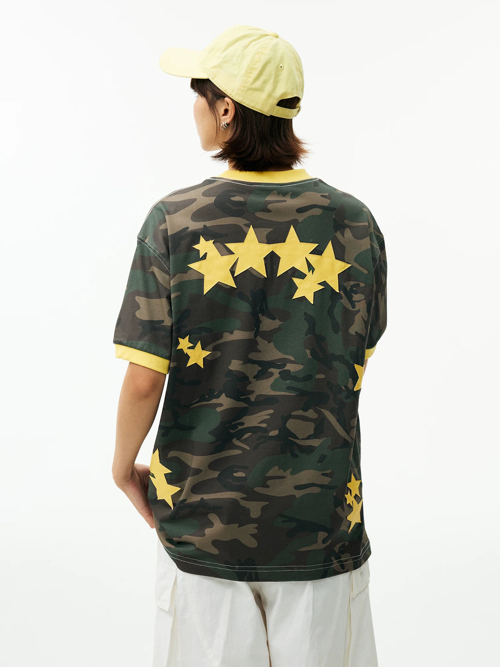 MEDM Camouflage Stars Lazy Embroidery Loose Tee