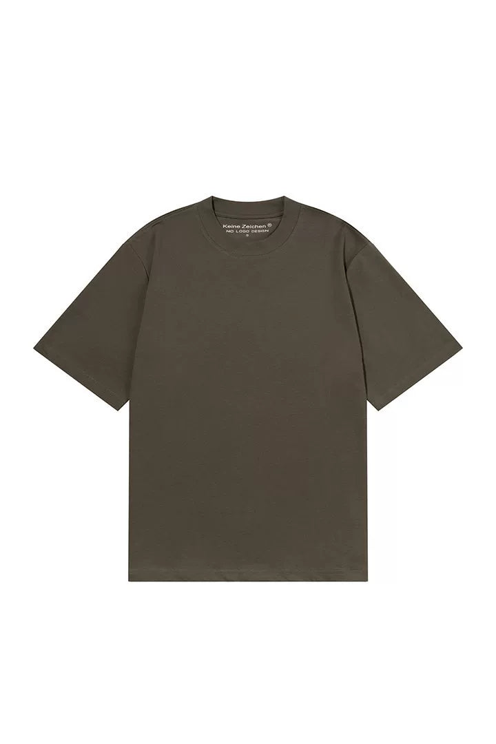 NO LOGO Summer Solona Boxy Wide-Fit Small Neckline Solid Basic Tee