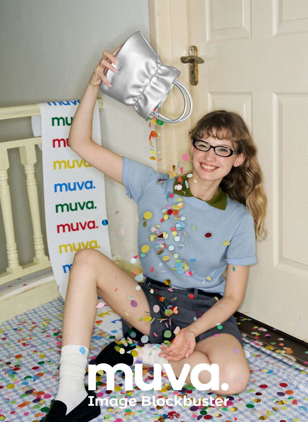 MUVA Delicate Pleated Bow Tote Bag