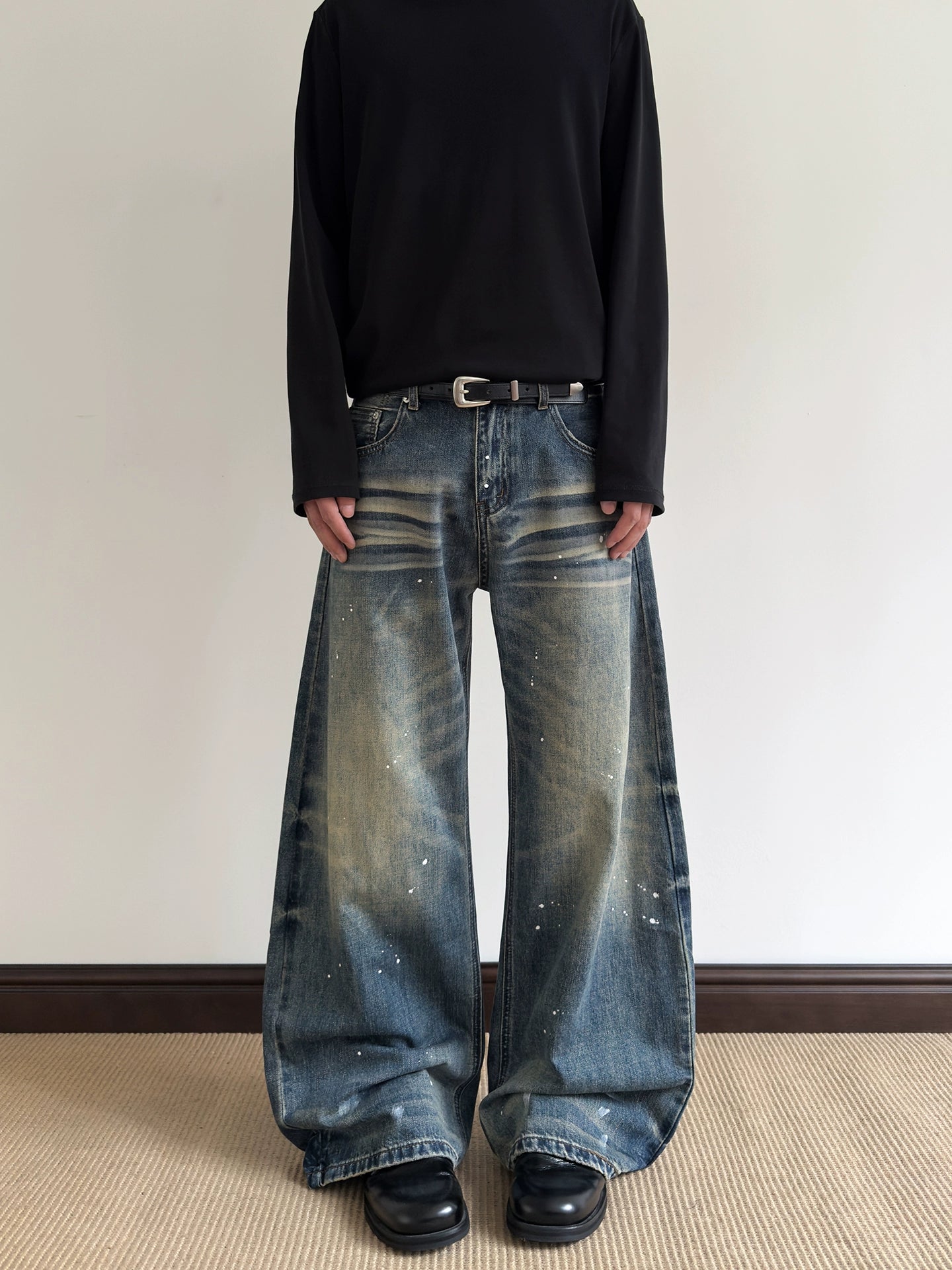 A PUEE Retro Cat Whisker Splash Jeans