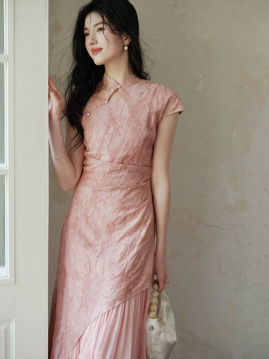 TYANG Tencel Jacquard Cheongsam Temperament Dress