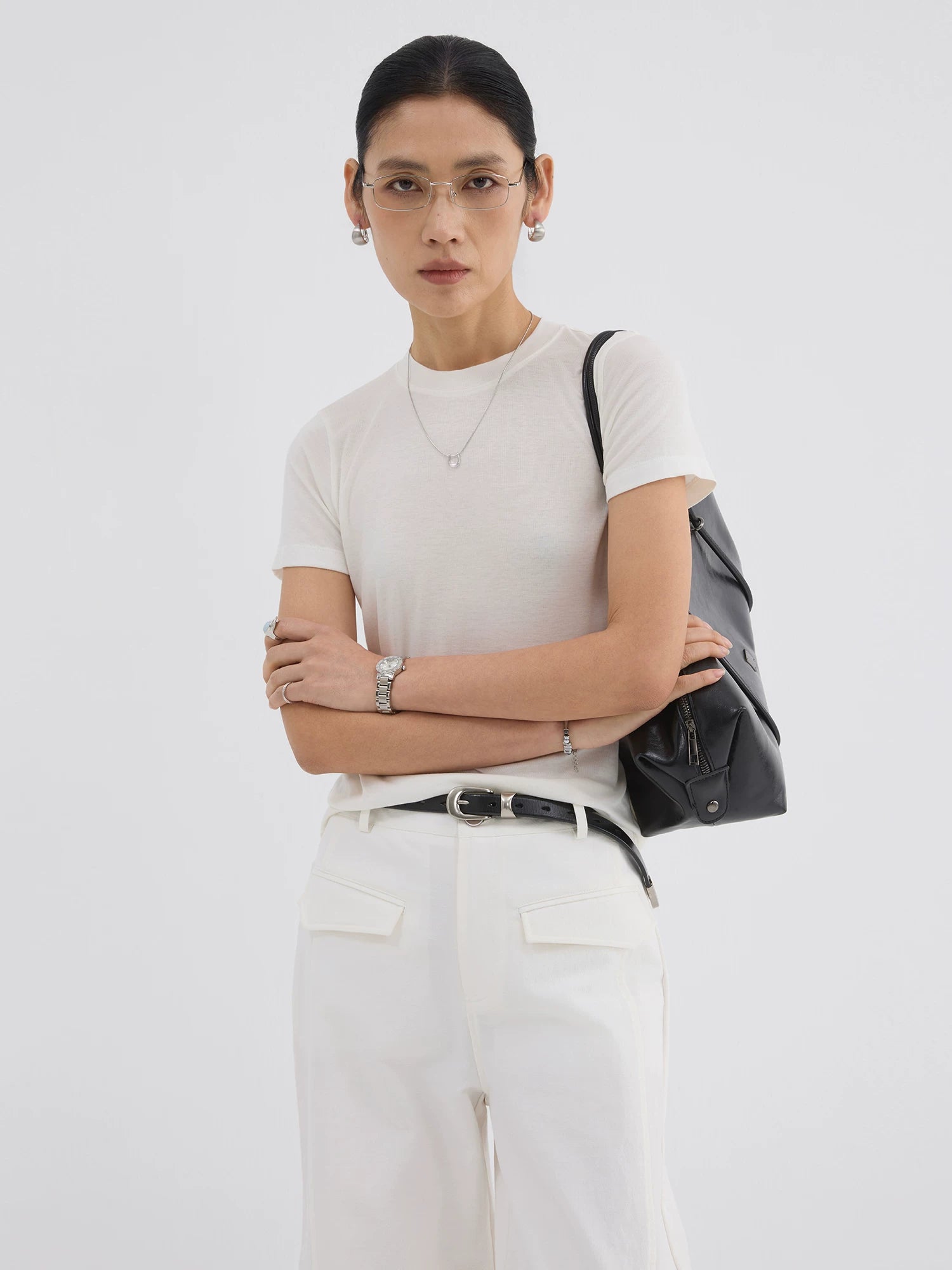 Sameuoo Versatile Straight-shoulder Casual Tee