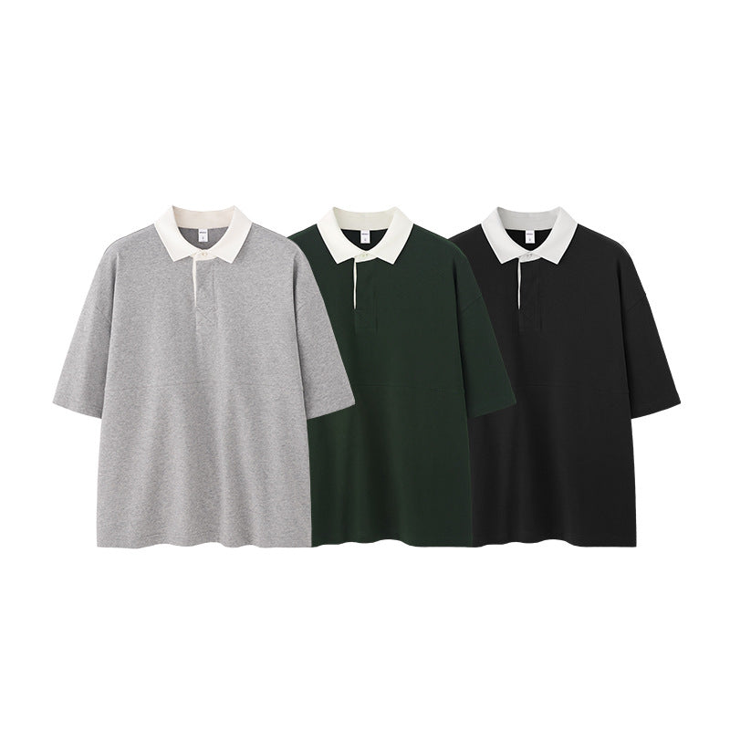 INF White Lapel Mountain Outdoor Contrast Color POLO Shirt