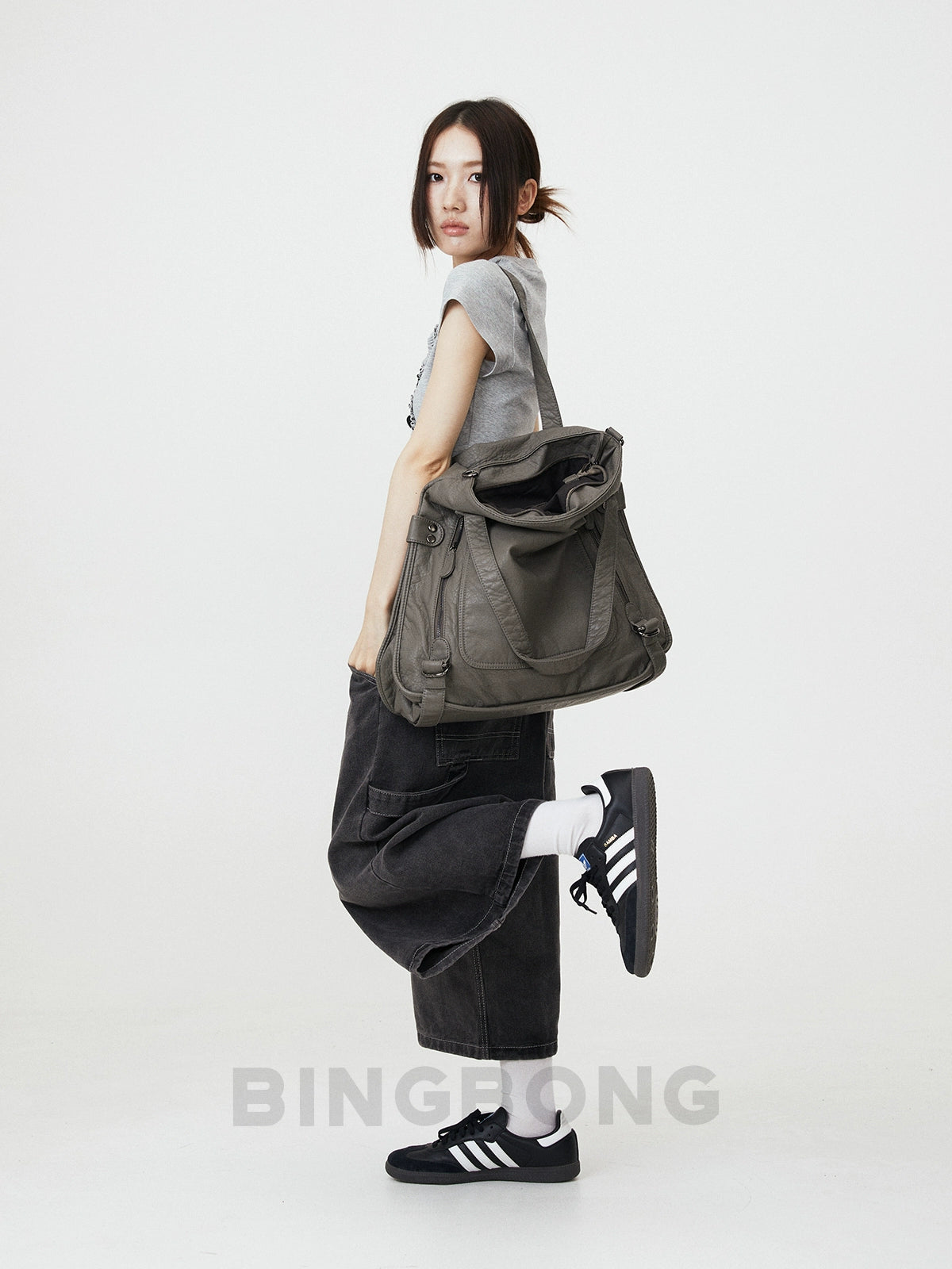 BINGBONG Large Capacity Shoulder Bag Y2k Messenger Bag