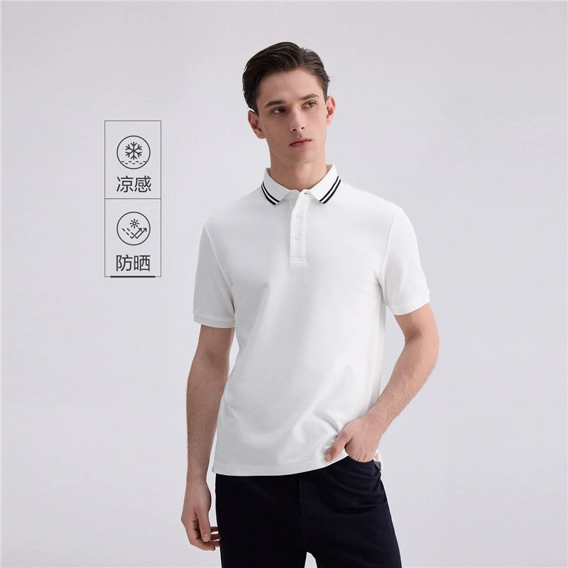 Giordano Cool Contrasting Edge Lapel Tee