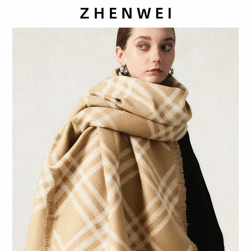 ZHENWEI Widened Large Shawl Plaid Scarf