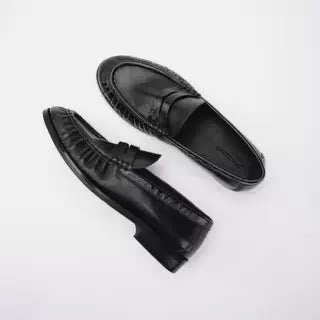 NO LOGO Leather Soft Waxy Pleated Leather Shoes
