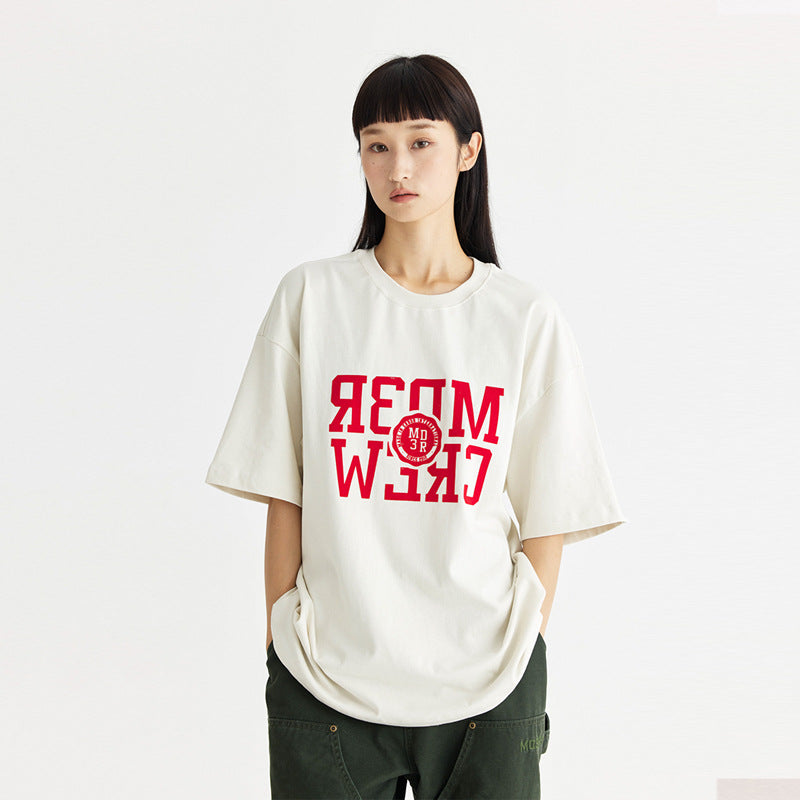 UNF mirror flip flocking pure cotton Tee