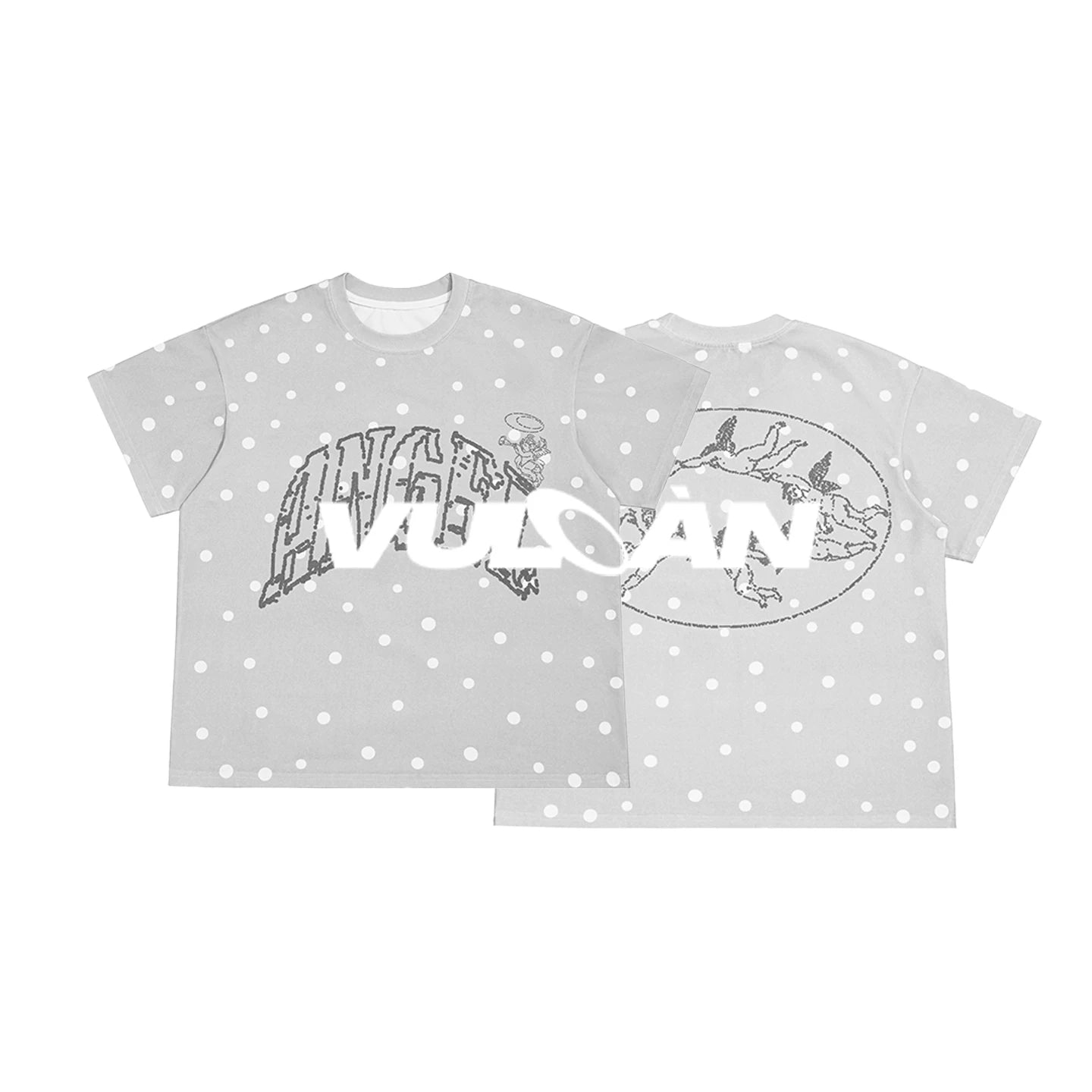 Vulcan Polka Dot Angel Letter Print Comfortable Tee