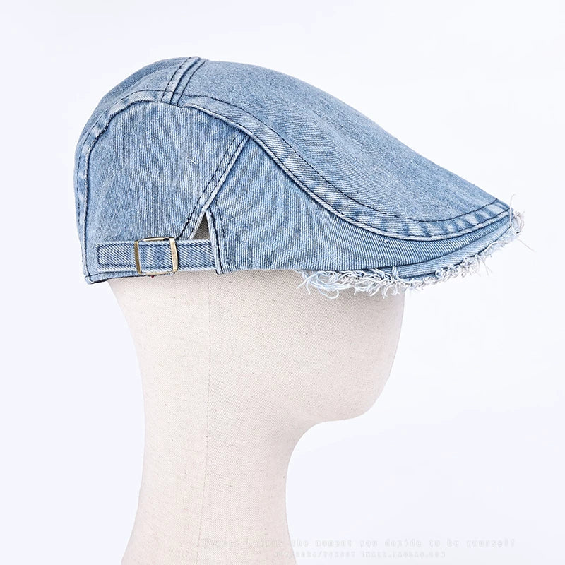 YORSOY Vintage Denim Burr Beret