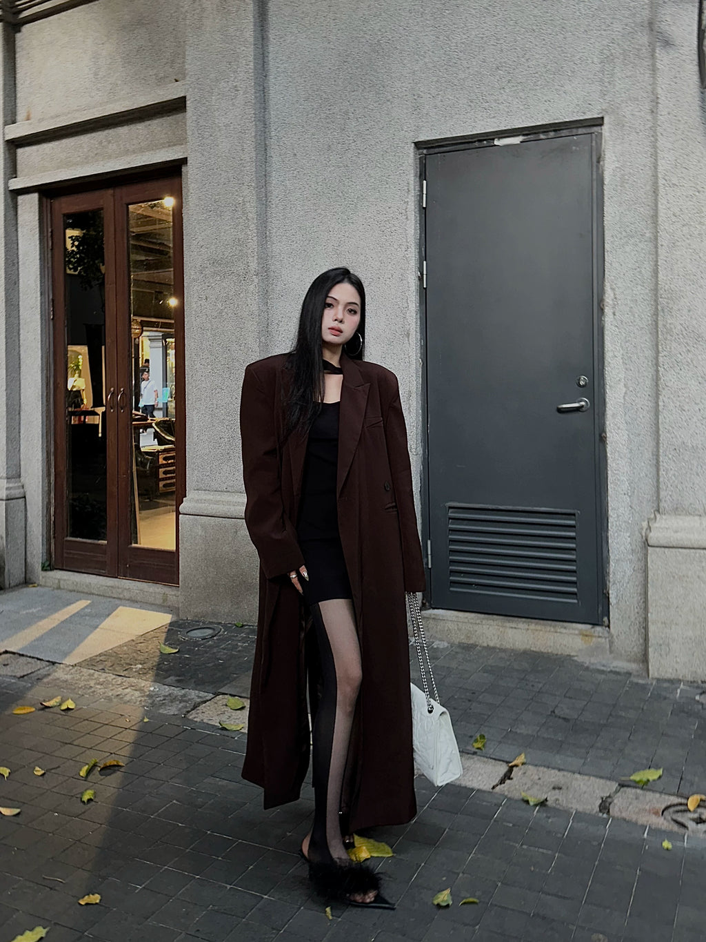 CHUYUQI High-end Aura Long Loose Blazer