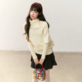 Umoumo Twisted Loose Lapel Color Buckle Cape Sweater