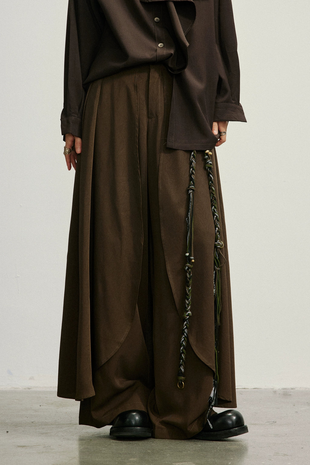 SUNYVONNE Irregular Multi-piece Splicing Fake Two-piece Casual Pants