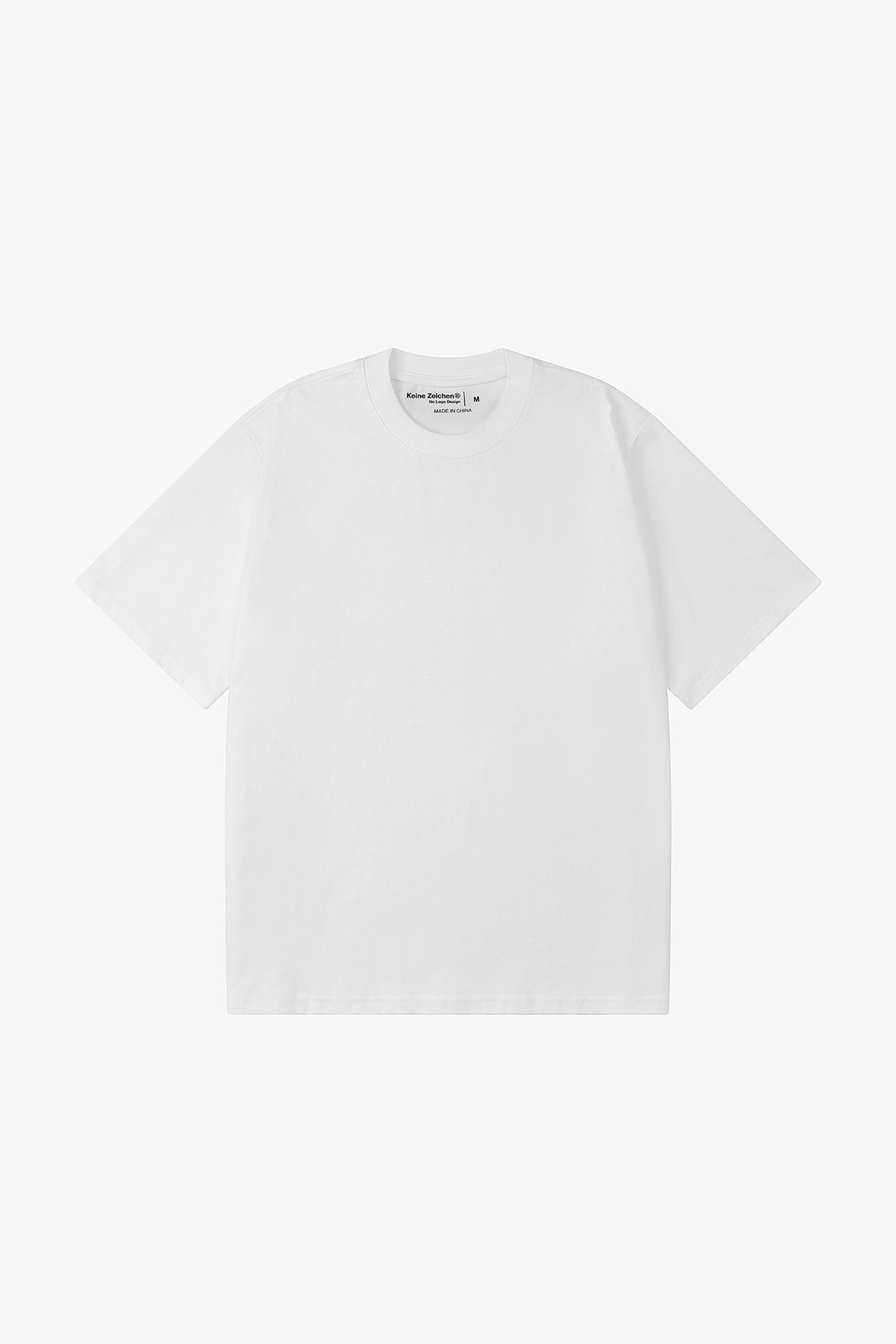 NO LOGO Short and Wide Version Round Neck Tee
