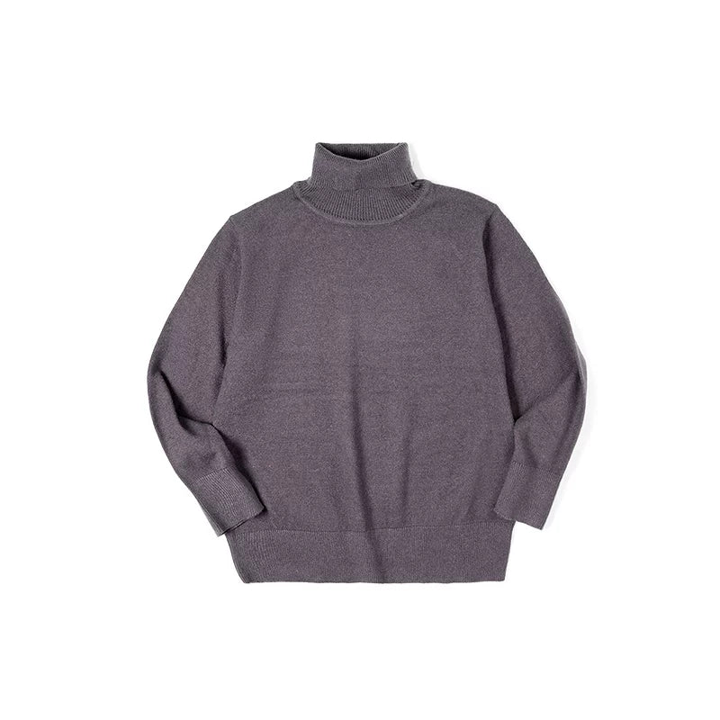 Madden Casual Solid Color Turtleneck Knitted Sweater