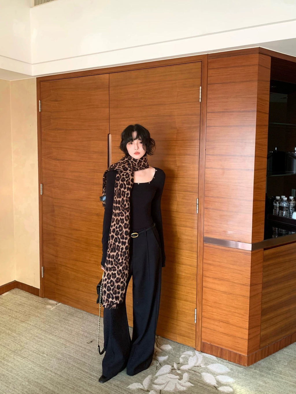 KELIFAN Retro High-waisted Slim Velvet Casual Trousers