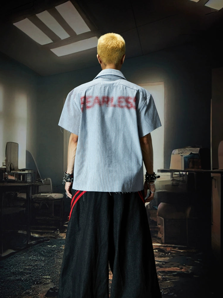 NOMANIAI Contrasting Striped Loose Shirt