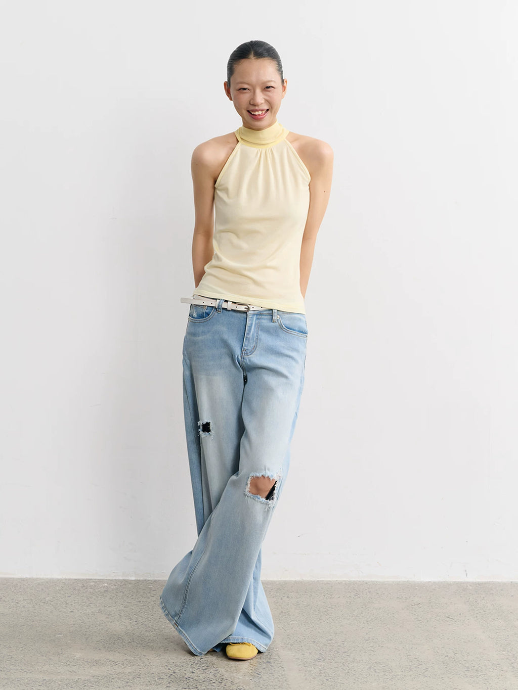 LINY LIBERTY Simple and Relaxed High Elastic Neck Vest