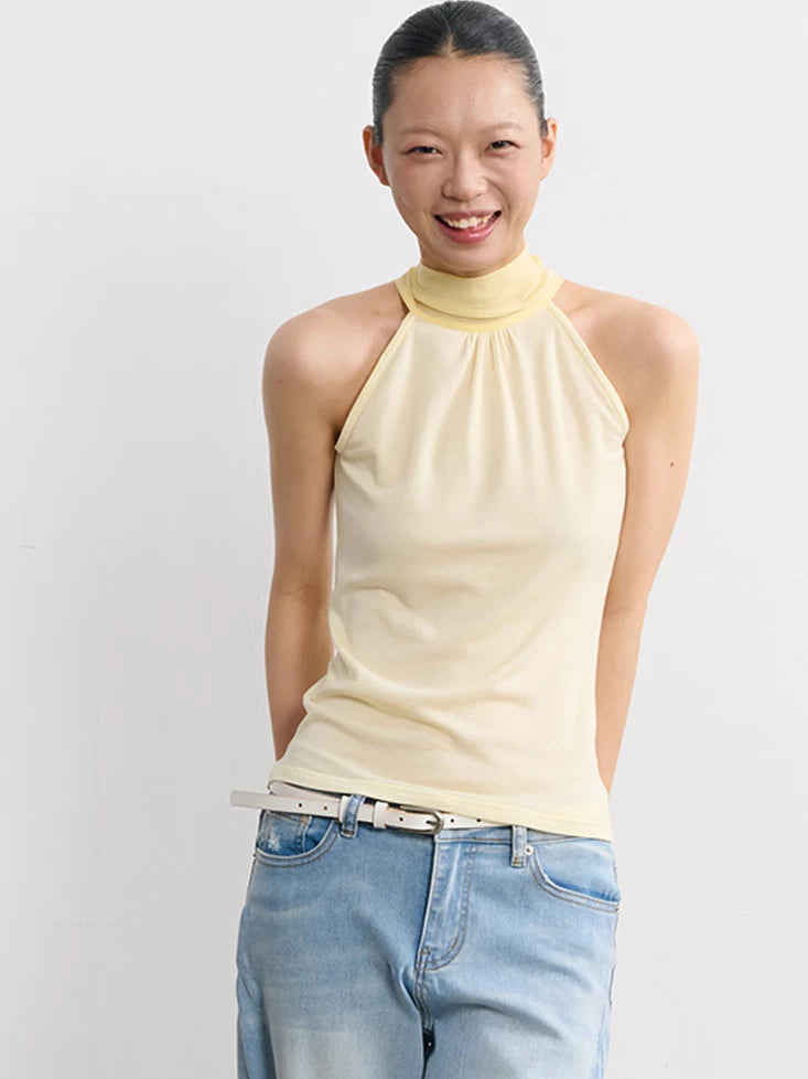 LINY LIBERTY Simple and Relaxed High Elastic Neck Vest