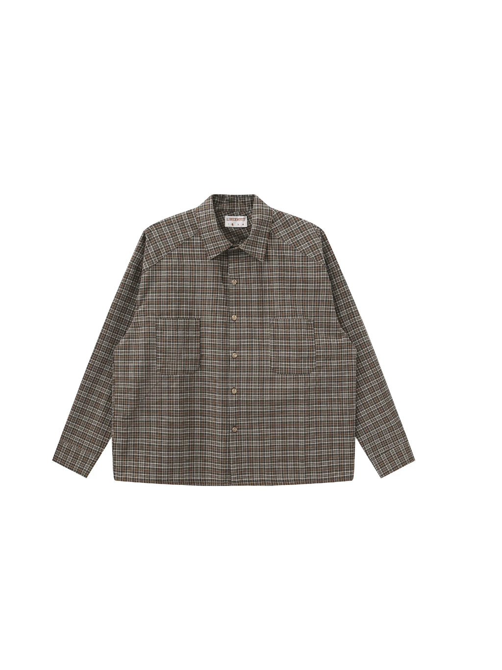 LIBERAFIT Seersucker Plaid Long-sleeved Shirt