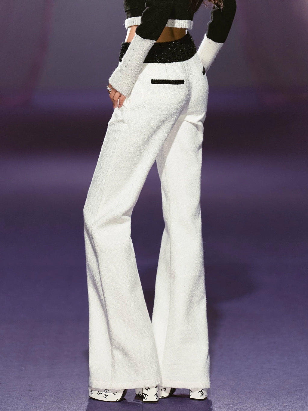 AGAM Splicing Waist Micro-pull Casual Pants