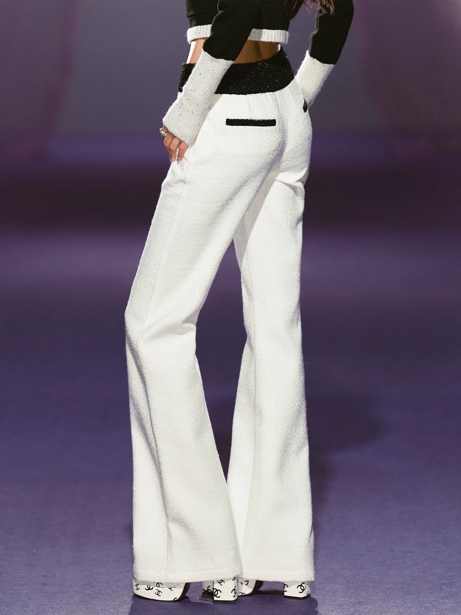 AGAM Splicing Waist Micro-pull Casual Pants