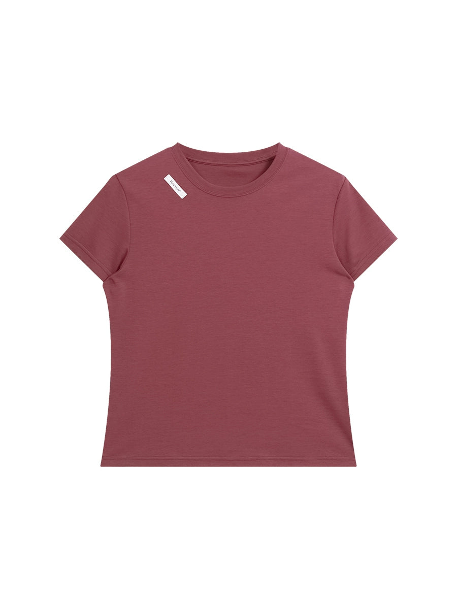 FUNKYFUN Labeling LOGO Front Shoulder Version Crew Neck Tee