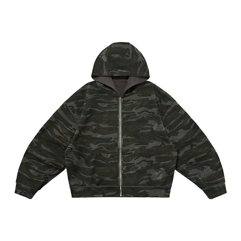 Inflation Camouflage Double Sided Zip Jacket