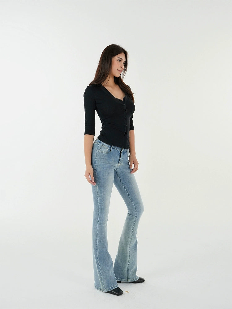 Jim Kennet Micro Transparent V-Neck Slim-Fit Shirt