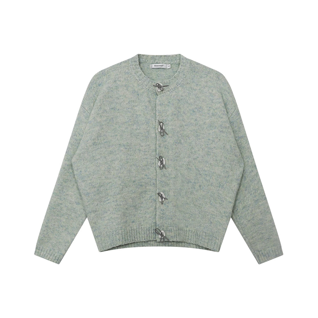 FUNKYFUN Hand-knitted Bow-knitted Loose-fitting Cardigan